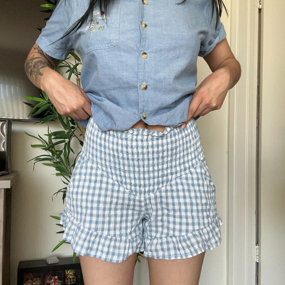 Baby Blue Gingham Shorts